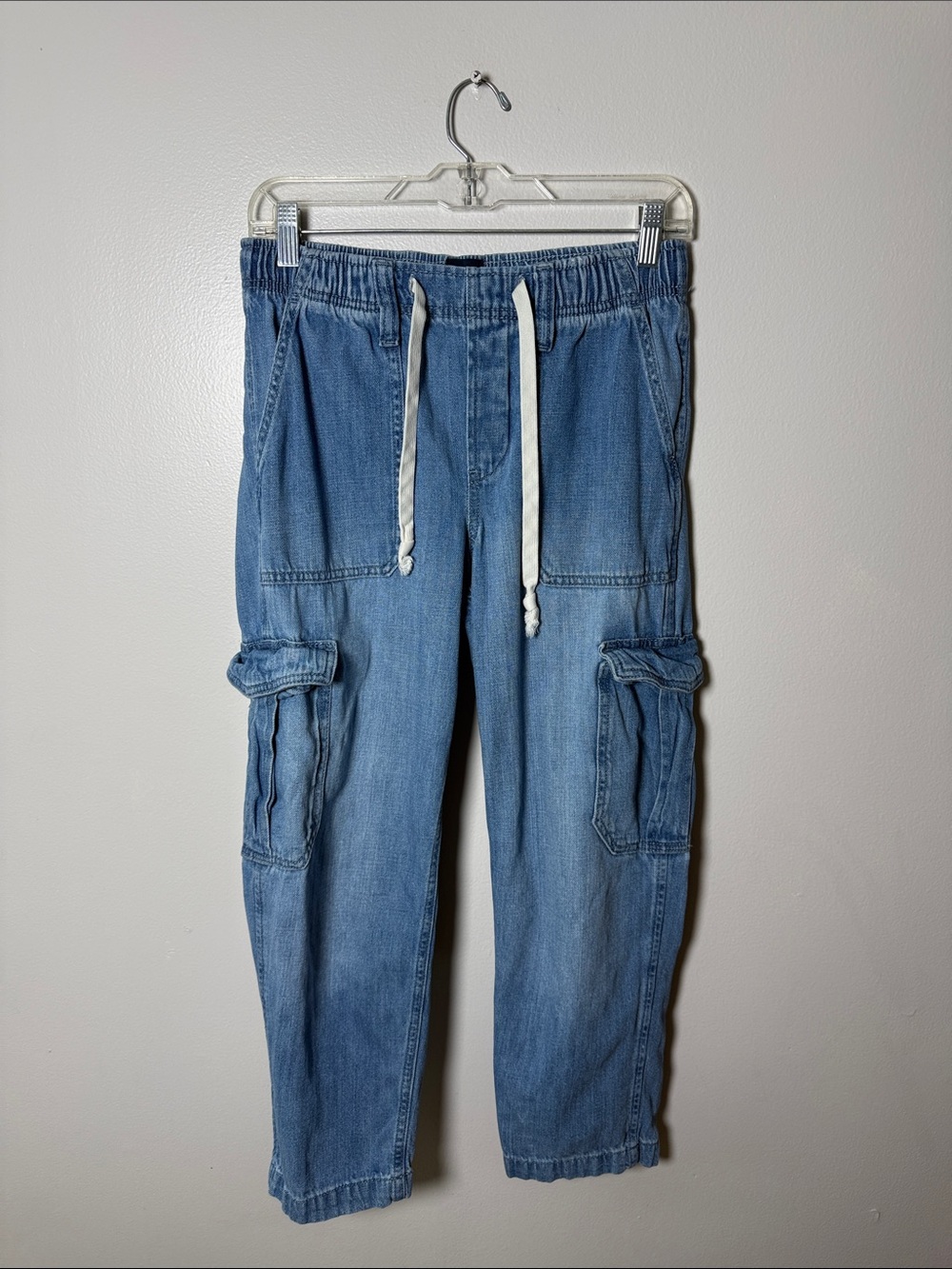 GAP Light Blue Cargo Joggers with Drawstring Size Small